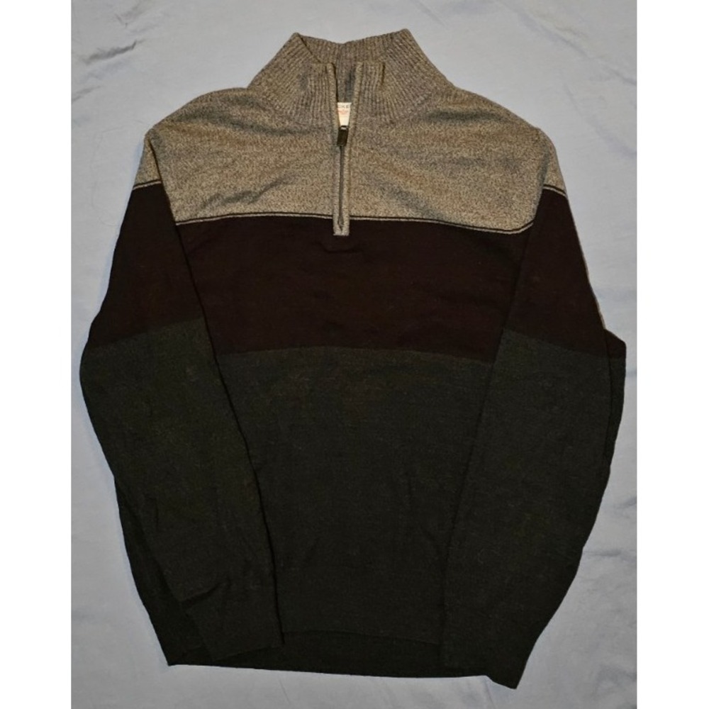 DOCKERS Tricolor Sweater Size‎ Large Men's Quarter Zip Pullover